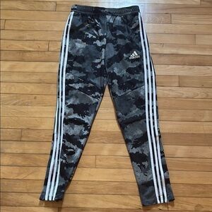 Adidas Black and Gray Sweatpants with Camo Design